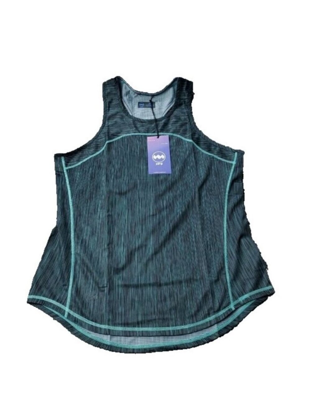 $58 NEW Janji Helio Tech Tank Top Womens XS Extra Small Sea Striped Green